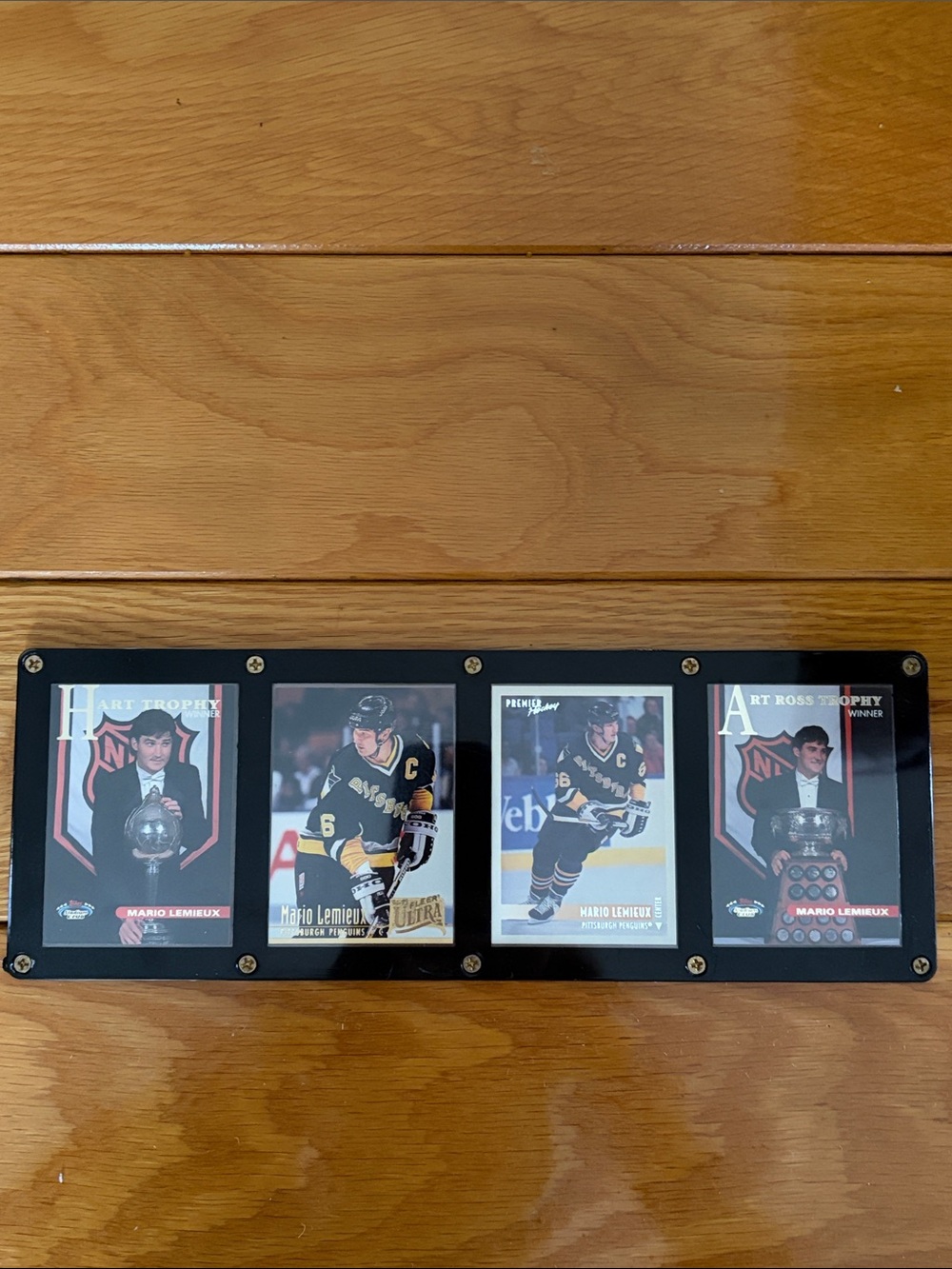 Topps Black Framed Mario Lemieux Hockey Card Display
